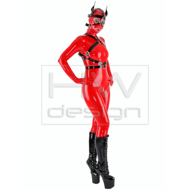 Wicked OLIVE Latex Rubber Uniform Style Catsuit XL